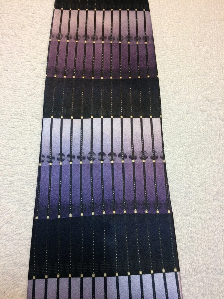 CORBATA CROFT AND BARROW HOMBRE 3,75 X 61 MORADA, NEGRA Y GRIS Foto 3 de 4