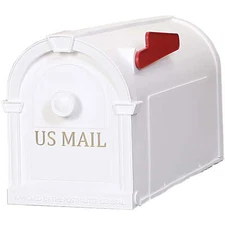 Postal Pro Medium White Plastic Post Mounted Mailboxes No Assembly Required