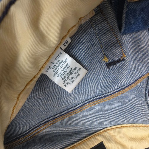 Rag & Bone Jeans Mens 29 Blue Denim fit 2 Slim Casual Button Fly Size 29x27 - Picture 8 of 14