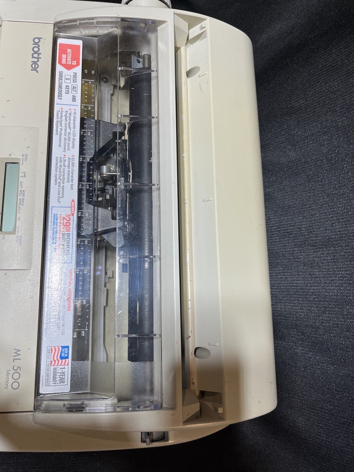 Brother ML500 Memory Electronic Word Processing Typewriter TESTED WORKS