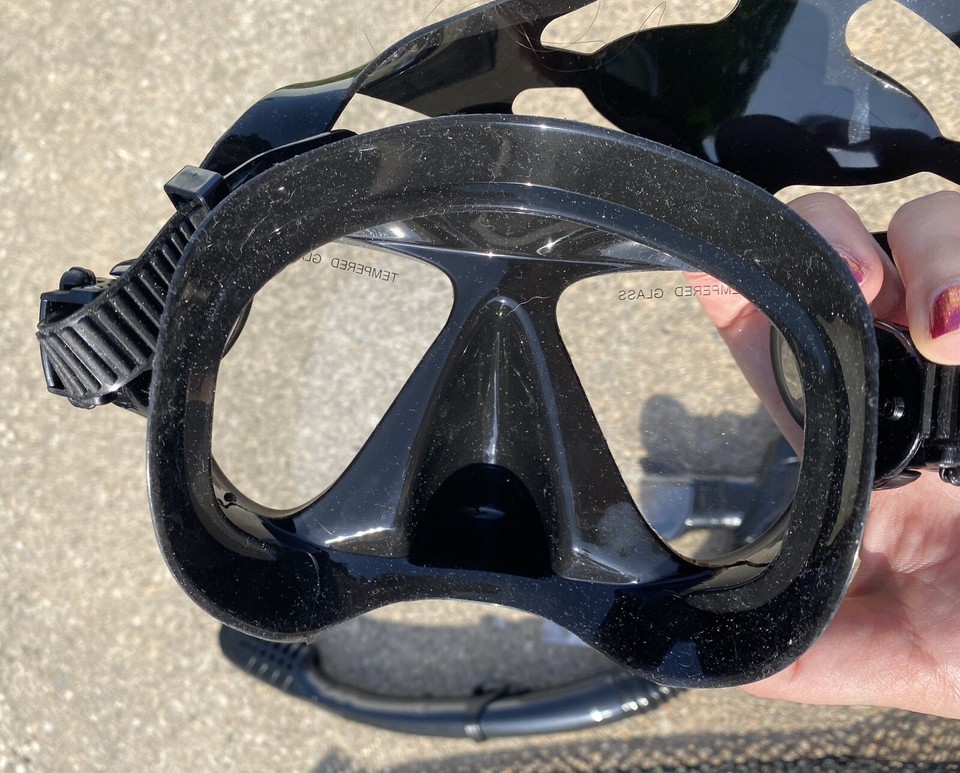 Snorkel Set Tempered Glass Mask Tube Ear Plugs Carry Bag eBay