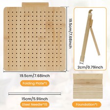 Crochet Blocking Board with 15 Stainless Steel Rod Pins Granny Square -