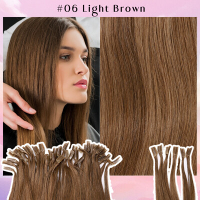 200 Strähnen Remy 100% Echthaar Keratin Extensions Haarverlängerung Pre-Bonding