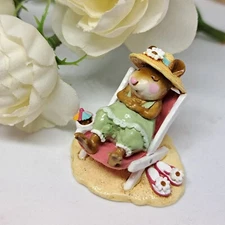 Wee Forest Folk Miniature Figurine M-234 Sun Snoozer (Pink Chair)