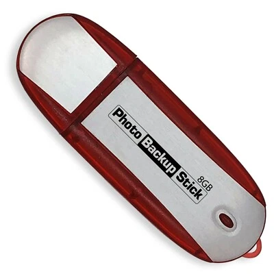 PHOTOBACKUPSTICK Photo Backup Stick for Computers, Phones, iPhone, Android, Samsung 8GB Copy Easy