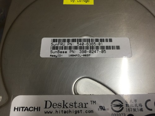 SUN 540-6365, (Under 10k Hours) 500gb Drive, Bracket for SE-3511 , test-PASS - Picture 3 of 7