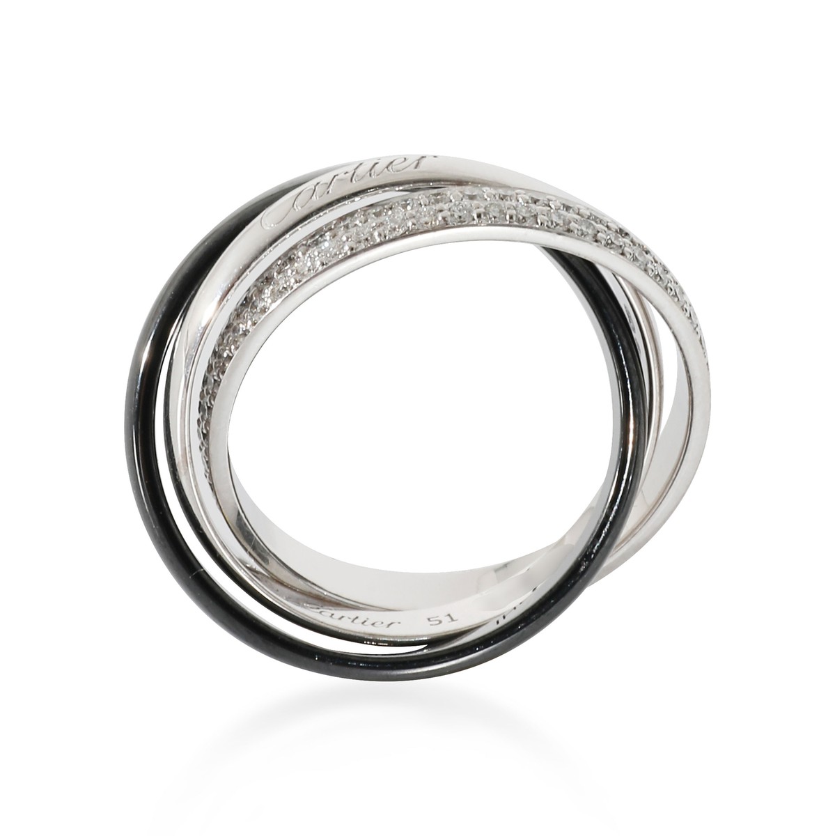 Cartier Trinity Ring In Ceramic, Small Model (White Gold) | eBay