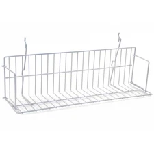 24" Wide Video Shelf for Slatwall, Gridwall or Pegboard -Box of 3 White