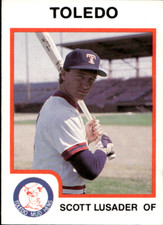 1987 ProCards Toledo Mud Hens SCOTT LUSADER RC TIGERS UNIV OF FLORIDA