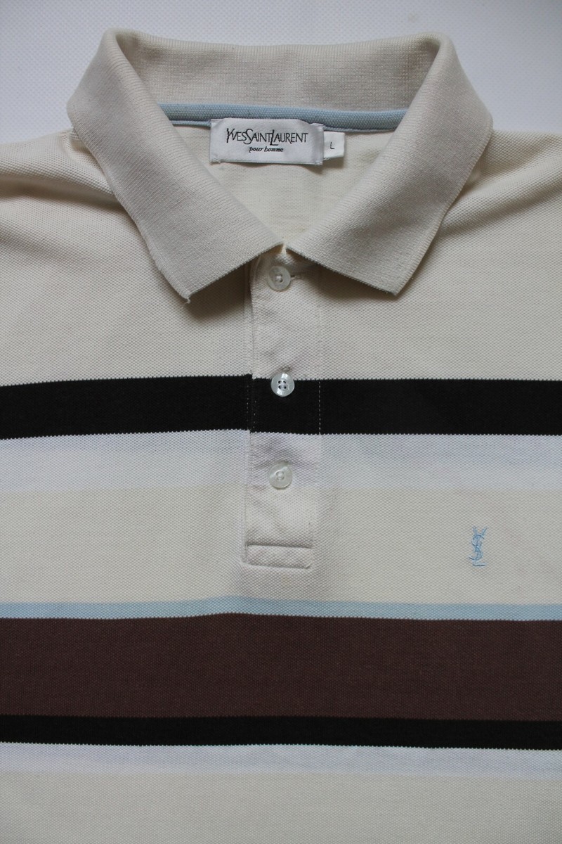 YSL Pour Homme Yves Saint Laurent Striped Vintage Polo shirt