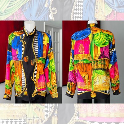 GIANNI VERSACE silk shirt I Sipari / Theater Drapes print size IT