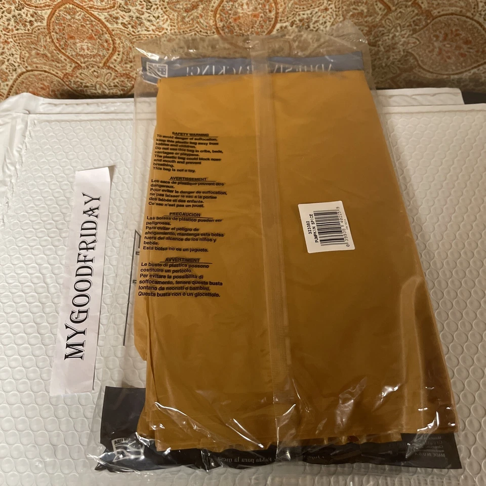 Pumpkin Spice Plastic Table Skirting 29" x 14' w/Easy Stick Tableware Supplies - Image 3 of 4