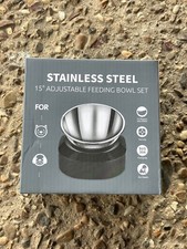 Stainless Steel 15  Adjustable Feeding Bowl For Cats and Dogs