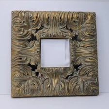 Antique Style Gold Gilt Bombay Wood Frame Wall Accent Mirror