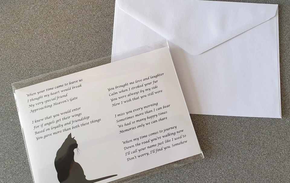 Cat Sympathy Card In Memory Of Pet Loss Condolences - Image 3 of 3