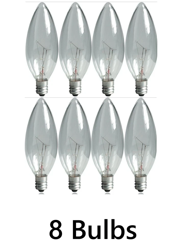 8 GE 60w Decorative B Type Multi Use Candelabra Base 540 Lumen Crystal Clear 8PK - Image 2 of 4