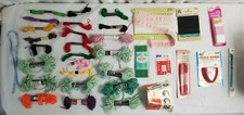NIP Vintage SEWING ITEMS Junk Drawer Lot BUTTONS, BIAS, PJ ELASTIC, CHALK jd 8