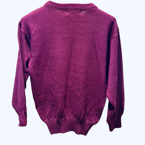 Maglione western vintage anni 80 Pioneer Wear taglia S scamosciato bordo giogo punto superiore vino/bk - Foto 3 di 9