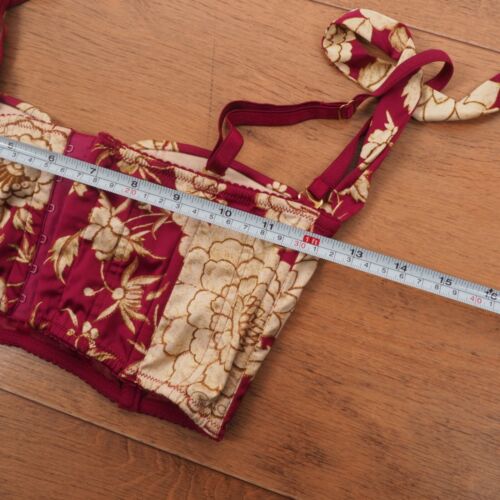 Roberto Cavalli Vintage Women's Pink Gold Floral Crop Tank Top Corset size 42 - Picture 8 of 9