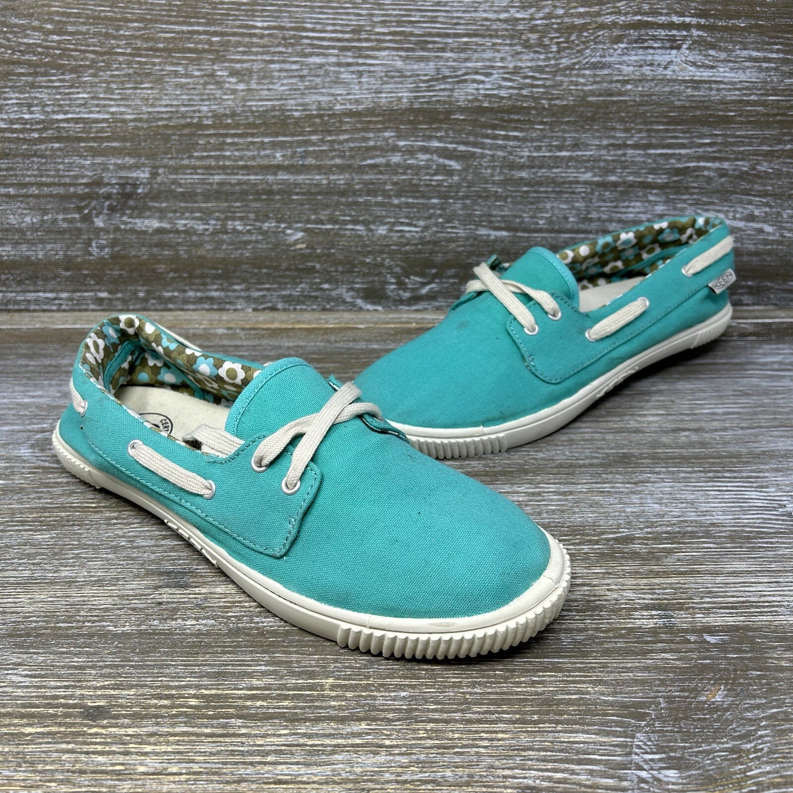 Keen Maderas Vulcanized Boat Shoes Oxford Casual Blue White Womens