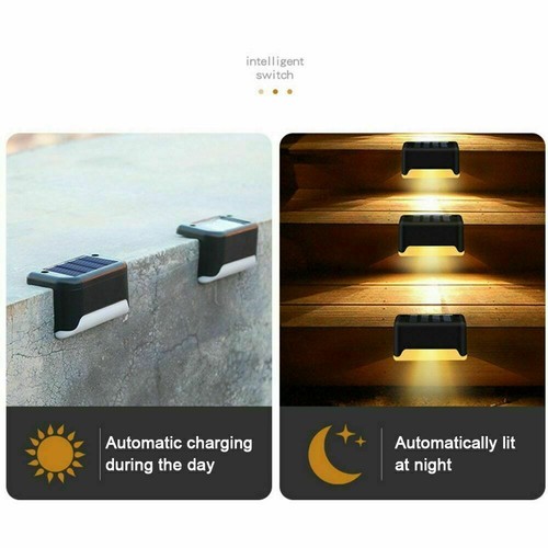 Solar Deck Lights Outdoor Waterproof LED Steps Lamps Gargen Stairs Fence Decor - Picture 5 of 12