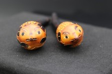 Pair of Peruvian Folk Art Gourd Rattles Maracas Decorative