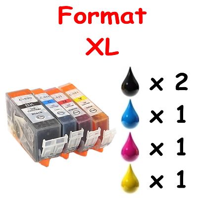5 Cartouches Compatibles Canon PGI-520 CLI-521 - Multicouleur, Neuves, Pour Imprimantes à Jet D'encre