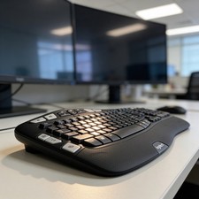 Logitech K350 Wave Wireless Keyboard Ergonomi...