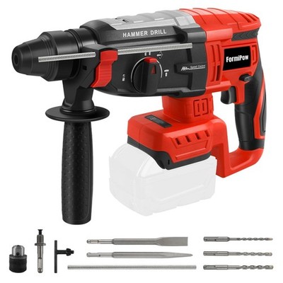 Powerful Cordless Rotary Hammer Drill 4 Modes 3J 360 Handle