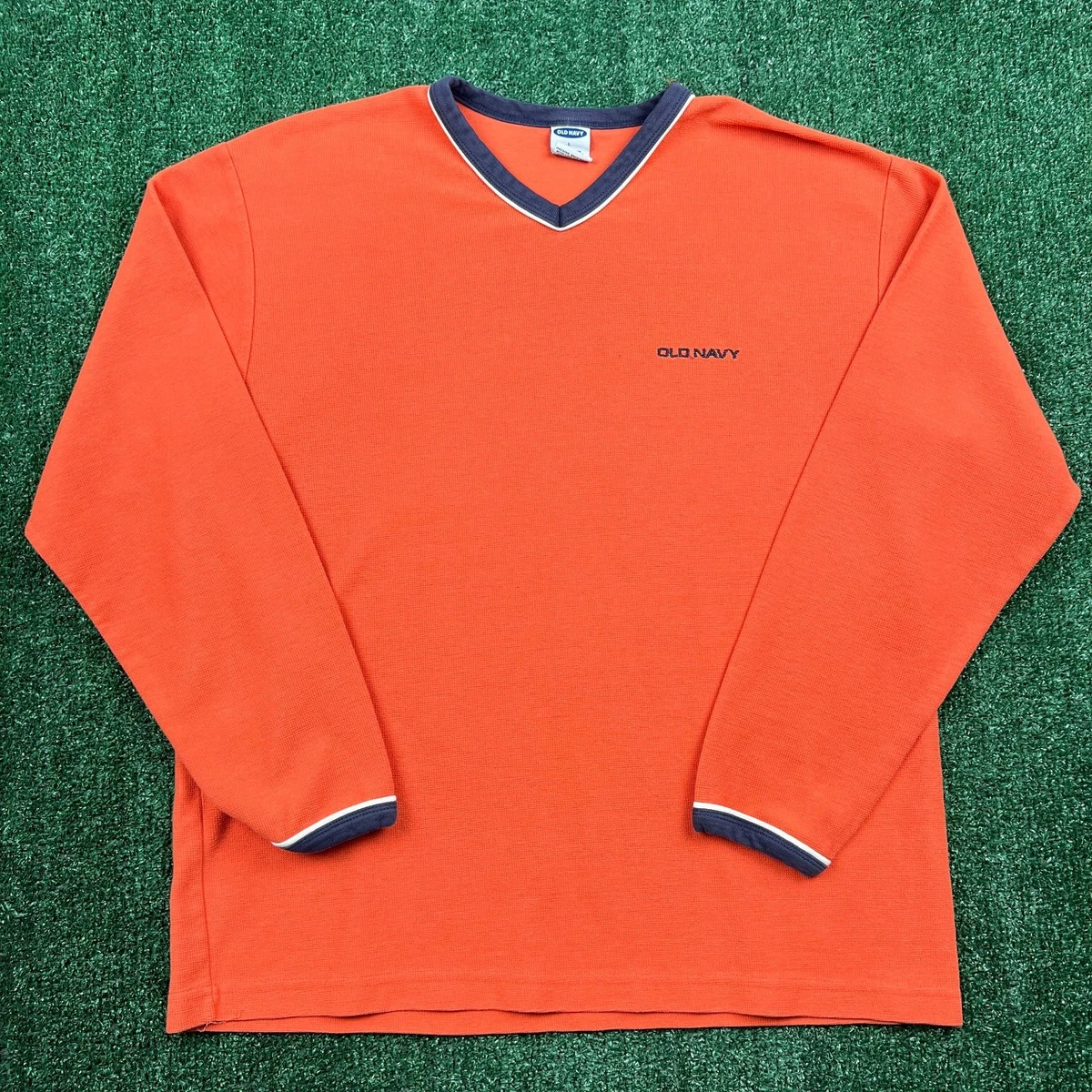 Pull Manches Longues Old Navy – Orange – Taille XL – Homme – Coton Texturé