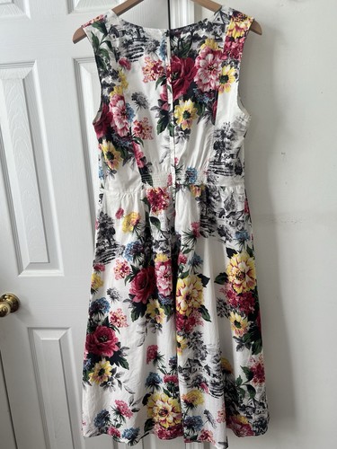Anthropologie Size 12 Floral Amelia Dress / Sleeveless / Sweetheart Neckline - Picture 6 of 13