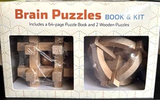 2 Brain Puzzles 3D Wooden Mud Puddle Book Kit Dexterity Handheld Logic Teaser