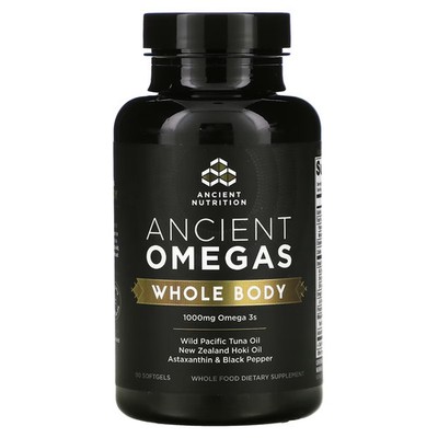 2 X Dr. Axe / Ancient Nutrition, Ancient Omegas, Whole Body, 1,000 mg, 90 Softge