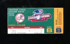 1998 Baseball playoffs ALDS New York Yankees / Texas Rangers Game B ticket stub