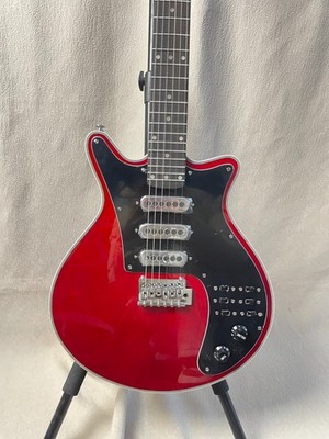 Red Brian May Electric Guitar 3H Pickups Silver Accessories Rosewood Fingerboard