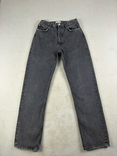 AGOLDE 90s Jeans Womens Size 26x28 Black Denim High Rise Straight Leg READ
