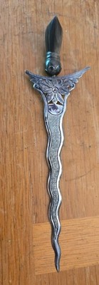 Malaysian Sterling Silver Filigree Letter Opener Kris Dagger Sword Vintage