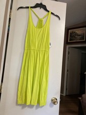 Old Navy Women's Florescent Green Summer Dress Sleeveless Razorback Size S NWT