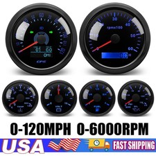 6 Gauge Set 85mm Gps Speedometer 0-120mph Turn Signal High Beam Waterproof Us