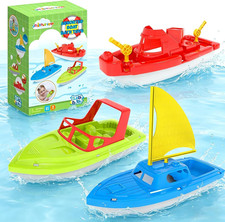 Toy Boat Fleet for Toddlers, Floating Water Play Boats for Pool, Bath Beach, C