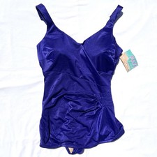 Vintage Maxine Of Hollywood One Piece Swimsuit Womens 18 Purple New