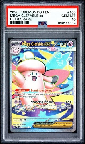 2026 POKEMON POR EN-PERFECT ORDER ULTRA RARE #103 MEGA CLEFABLE EX PSA 10
