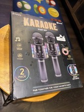 WIRELESS BLUETOOTH KARAOKE MICROPHONES  SPEAKERS DUET SET See All Photos