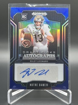 2025 Panini Prizm Draft Picks Football Riley Leonard Blue Auto /75 #DPA-RLD RC