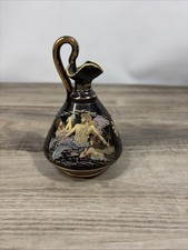 New Lower Price: VTG Black Pitcher With Classical Decorations & 24 K  Gold Trim