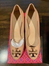 NEW IN BOX Tory Burch, Tory Beige Raleigh 70MM Wedge Leather Size 7