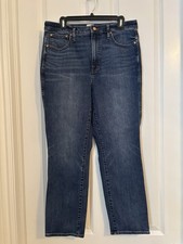 J. Crew Women's High Rise Vintage Straight-Leg Jeans Med-Dark Blue Wash. Sz 31