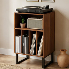 Record Player Stand with Vinyl Storage Cabinet, Turntable Table for Albums  Lps