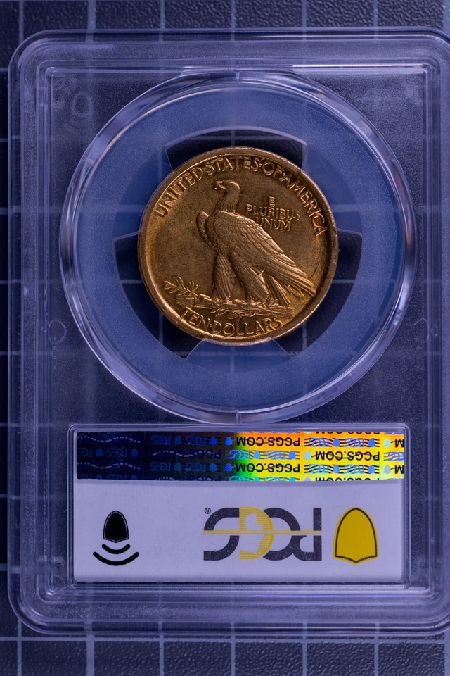 Indian Gold Eagle 1907 $10 sin lema - graduación profesional AU55 - edición del primer año Foto 4 de 4