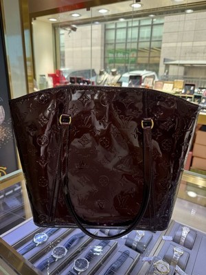 Louis Vuitton Monogram Vernis Normal Cherry Red Patent Leather Shoulder Tote Dut